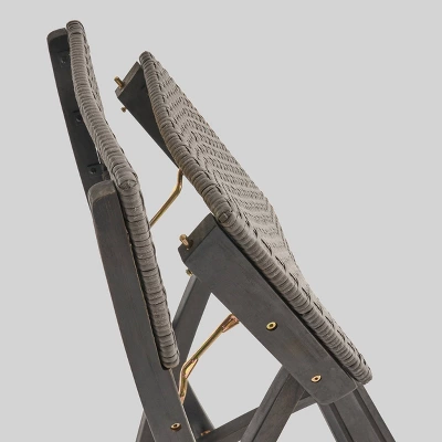 Polaris 5pc Wood And Wicker 45" Rectangular Bar Set Dark Gray - Christopher Knight Home 4 Polaris 5pc Wood And Wicker 45" Rectangular Bar Set Dark Gray - Christopher Knight Home - Image 4