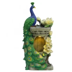 LuxenHome Resin Blue And Green Peacock Outdoor Fountain Garden Fountain With LED Light 24 LuxenHome Resin Blue And Green Peacock Outdoor Fountain Garden Fountain With LED Light -Deals Patio Elegance Store GUEST f692224c a7a9 4293 9e4c 220bcb7d2161