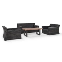 Beaufort 4pc Outdoor Wicker Seating Set - Mist - Crosley -Deals Patio Elegance Store GUEST f69275dd a03d 45bf 9a4b 6a630769ae49