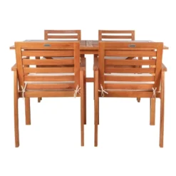 5pc Venly Dining Set Natural/Beige - Safavieh -Deals Patio Elegance Store GUEST f755f85e d194 4818 822d 9c16c8e2d544