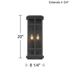 Possini Euro Design Modern Industrial Outdoor Wall Light Fixture Cool Black Windowpane Frame 20" For Post Exterior Barn Deck House -Deals Patio Elegance Store GUEST f7684cdd 4d9e 4a6d bfa9 8ab269977cf8