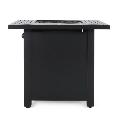 Elwick Outdoor 40000 BTU Iron Square Fire Pit Black - Christopher Knight Home 6 Elwick Outdoor 40000 BTU Iron Square Fire Pit Black - Christopher Knight Home - Image 6