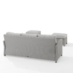 Bradenton 3pc Outdoor Wicker Sofa & 2 Ottoman Set - Gray/Gray - Crosley -Deals Patio Elegance Store GUEST f81b7cb0 f3cc 4e80 988b f5749fc5412e