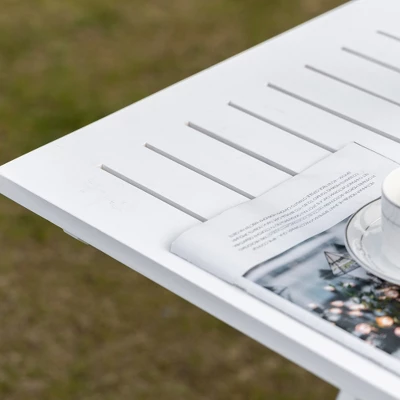 Outsunny Foldable Dining Table, Square Wood Side Table, Portable Bistro Table With Umbrella Hole For Outdoor Patio, Garden Or Backyard 4 Outsunny Foldable Dining Table, Square Wood Side Table, Portable Bistro Table With Umbrella Hole For Outdoor Patio, Garden Or Backyard - Image 4