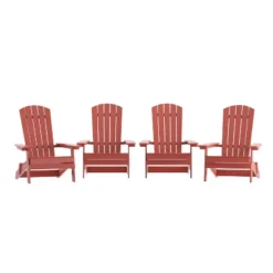 Emma And Oliver Set Of 4 Indoor/Outdoor Poly Resin Folding Adirondack Chairs, All-Weather Chairs For Porch, Patio, Or Sunroom -Deals Patio Elegance Store GUEST f874f89d 8fa5 4f91 8f75 75cf86a8da38