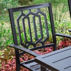 5pc Patio Dining Set With Round Table & Steel Arm Chairs With Hexagon-Shaped Back - Captiva Designs 15 5pc Patio Dining Set With Round Table & Steel Arm Chairs With Hexagon-Shaped Back - Captiva Designs -Deals Patio Elegance Store GUEST f893be6e 80fd 4f99 85ab 595ef2a9a5cb