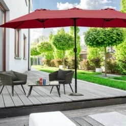 Tangkula 15 Ft Outdoor Patio Umbrella Double-Sided Shade Offset Wine Red -Deals Patio Elegance Store GUEST f8ef26e7 d510 42bd 9b9f 3c99780ee39c