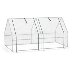 Outsunny Portable Mini Greenhouse With Large Zipper Doors, Outdoor Garden With Water/UV PE Cover, 6' X 3' X 3', White 7 Outsunny Portable Mini Greenhouse With Large Zipper Doors, Outdoor Garden With Water/UV PE Cover, 6' X 3' X 3', White -Deals Patio Elegance Store GUEST f9c17ec5 9894 47b6 bd4b 2e92eaac46f1