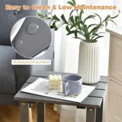 Costway 2PCS Patio Adirondack Chair Side Table Set Solid Wood Garden Deck Grey -Deals Patio Elegance Store GUEST faf7c960 3ca7 4999 b1d6 6f716b98065d