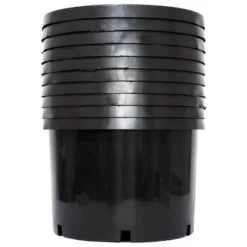 Pro Cal 10 Gallon Premium Nursery Black Plastic Planter Flower Herb Vegetable Garden Grow Pots, 5 Pack
