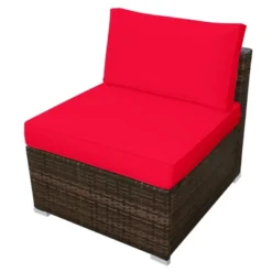 Tangkula 5-Piece Outdoor Rattan Wicker Sofa Set Lounge Chair With Red Cushions -Deals Patio Elegance Store GUEST fba63f10 8415 4e34 9c18 1e3a4dca953b
