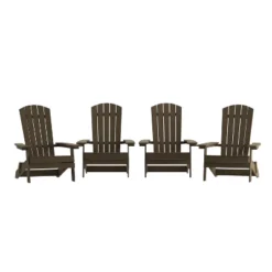 Emma And Oliver Set Of 4 Indoor/Outdoor Poly Resin Folding Adirondack Chairs, All-Weather Chairs For Porch, Patio, Or Sunroom -Deals Patio Elegance Store GUEST fc2457c0 8a93 4b03 81e1 849cbfc17c68