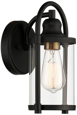 John Timberland Avani Modern Outdoor Wall Light Fixtures Set Of 2 Black Metal 10 1/4" Clear Glass For Post Exterior Barn Deck House Porch Yard Patio 4 John Timberland Avani Modern Outdoor Wall Light Fixtures Set Of 2 Black Metal 10 1/4" Clear Glass For Post Exterior Barn Deck House Porch Yard Patio - Image 4