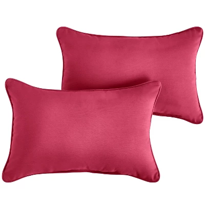 2pk Sunbrella Corded Outdoor Throw Pillows Hot Pink 3 2pk Sunbrella Corded Outdoor Throw Pillows Hot Pink - Image 3