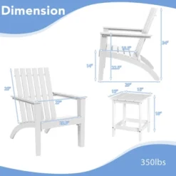 Costway 3PCS Patio Adirondack Chair Side Table Set Solid Wood Garden Deck White -Deals Patio Elegance Store GUEST fcddf072 9b04 435d 91fb 07ccb5d4ab61