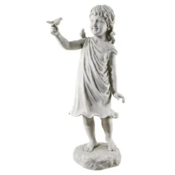 Design Toscano Mary Frances And Her Feathered Friends Garden Girl Statue