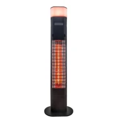 Freestanding Infrared Electric Outdoor Heater With Gold Tube & Speaker - Black - EnerG+