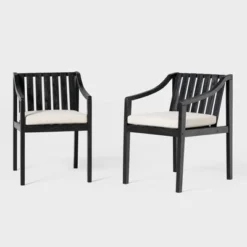 Saracina Home 2pk Mid-Century Modern Slatted Outdoor Acacia Arm Chairs With Cushions 8 Saracina Home 2pk Mid-Century Modern Slatted Outdoor Acacia Arm Chairs With Cushions -Deals Patio Elegance Store GUEST fe39f52a 3746 4258 9035 790086867c9b