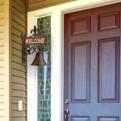 Juvale Cast Iron Bell, Welcome Entry Door Bell, Antique Doorbell Decoration, Black, 6.7 X 8.9 X 0.8 In
